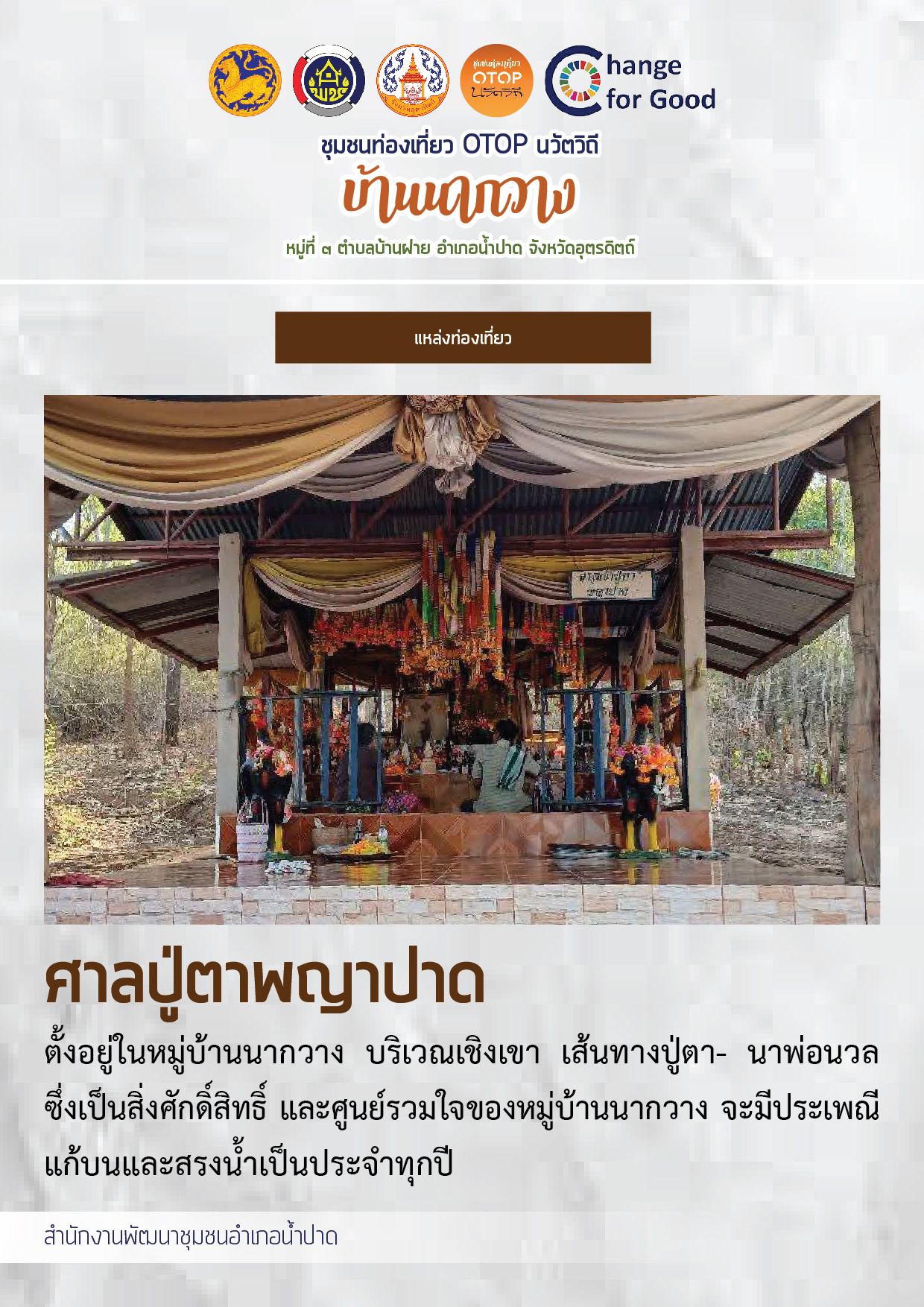 ศาลปู่ตาพญาปาด OTOP นวัตวิถีบ้านนากวาง ม.3 ต.บ้านฝาย อ.น้ำปาด จ.อุตรดิตถ์