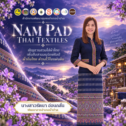 สพอ.น้ำปาด เชิญชวนแต่งกายด้วยผ้าไทย